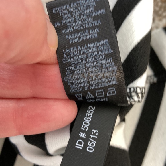 Express Black & White Strapless Fit and Flare Dress - Picture 11 of 12